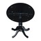 International Concepts Round 42 in Round Dual Drop Leaf Pedestal Table, 35.5 inH, Black, 42 W, 42 L, 35.5 in H, Wood K46-42DPT-6B - alternate 3